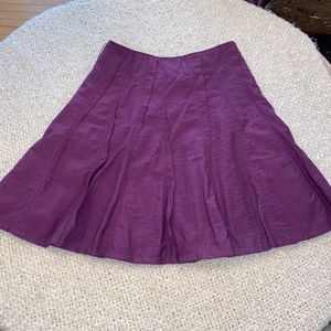 CUSHOW purple cotton linen? side zip skirt